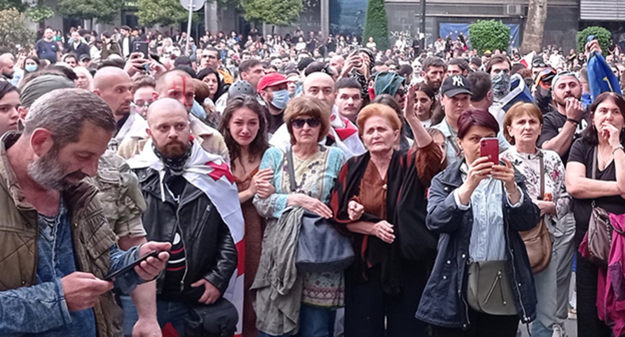 Участники митинга. Тбилиси, 28 мая 2024 г. Фото Инны Кукуджановой для "Кавказского узла"